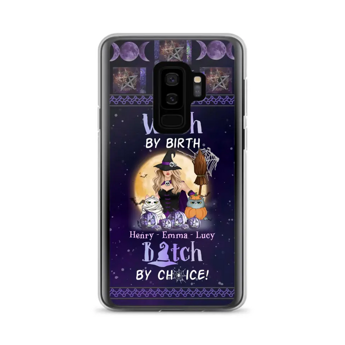 Custom Personalized Pet Witch Phone Case - Halloween Gift For Dog/ Cat Lover - Witch By Birth Bitch By Choice - Case For iPhone And Samsung