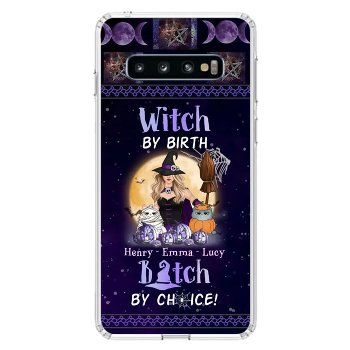 Custom Personalized Pet Witch Phone Case - Halloween Gift For Dog/ Cat Lover - Witch By Birth Bitch By Choice - Case For iPhone And Samsung