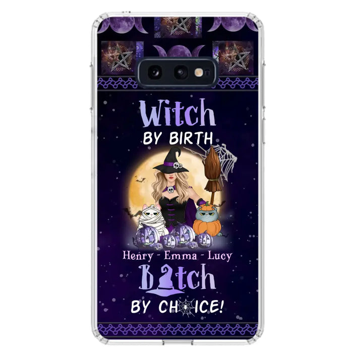 Custom Personalized Pet Witch Phone Case - Halloween Gift For Dog/ Cat Lover - Witch By Birth Bitch By Choice - Case For iPhone And Samsung