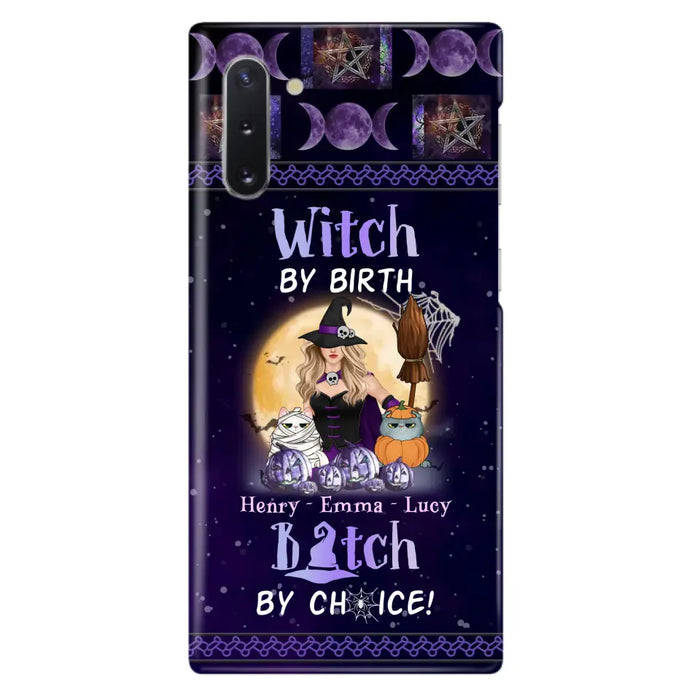 Custom Personalized Pet Witch Phone Case - Halloween Gift For Dog/ Cat Lover - Witch By Birth Bitch By Choice - Case For iPhone And Samsung