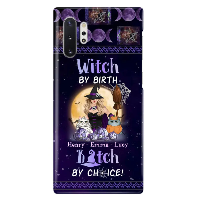 Custom Personalized Pet Witch Phone Case - Halloween Gift For Dog/ Cat Lover - Witch By Birth Bitch By Choice - Case For iPhone And Samsung