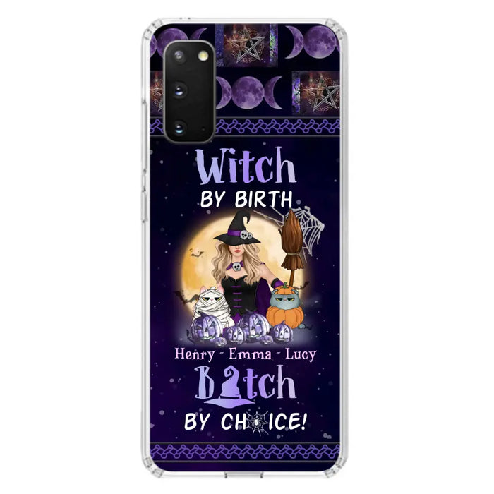 Custom Personalized Pet Witch Phone Case - Halloween Gift For Dog/ Cat Lover - Witch By Birth Bitch By Choice - Case For iPhone And Samsung