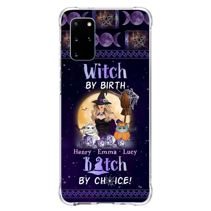 Custom Personalized Pet Witch Phone Case - Halloween Gift For Dog/ Cat Lover - Witch By Birth Bitch By Choice - Case For iPhone And Samsung