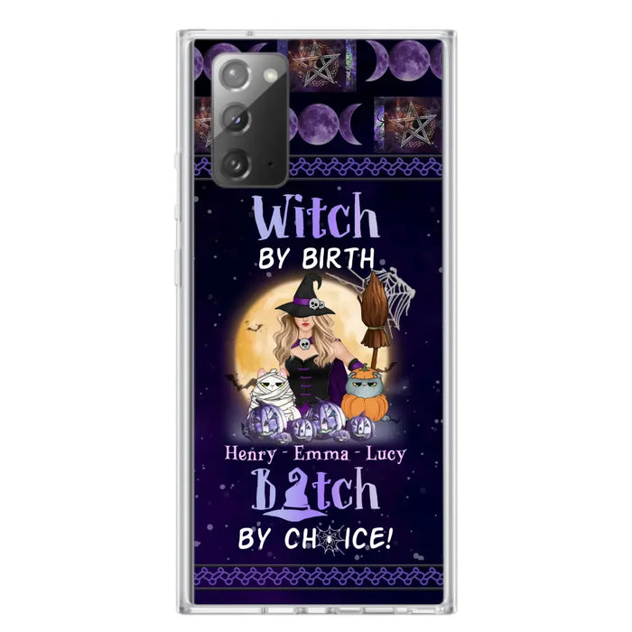 Custom Personalized Pet Witch Phone Case - Halloween Gift For Dog/ Cat Lover - Witch By Birth Bitch By Choice - Case For iPhone And Samsung