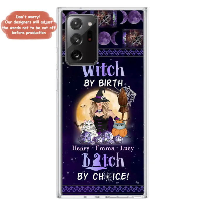 Custom Personalized Pet Witch Phone Case - Halloween Gift For Dog/ Cat Lover - Witch By Birth Bitch By Choice - Case For iPhone And Samsung