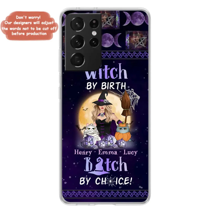 Custom Personalized Pet Witch Phone Case - Halloween Gift For Dog/ Cat Lover - Witch By Birth Bitch By Choice - Case For iPhone And Samsung