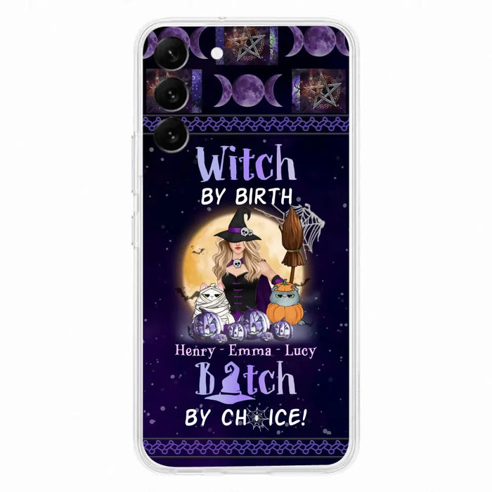 Custom Personalized Pet Witch Phone Case - Halloween Gift For Dog/ Cat Lover - Witch By Birth Bitch By Choice - Case For iPhone And Samsung