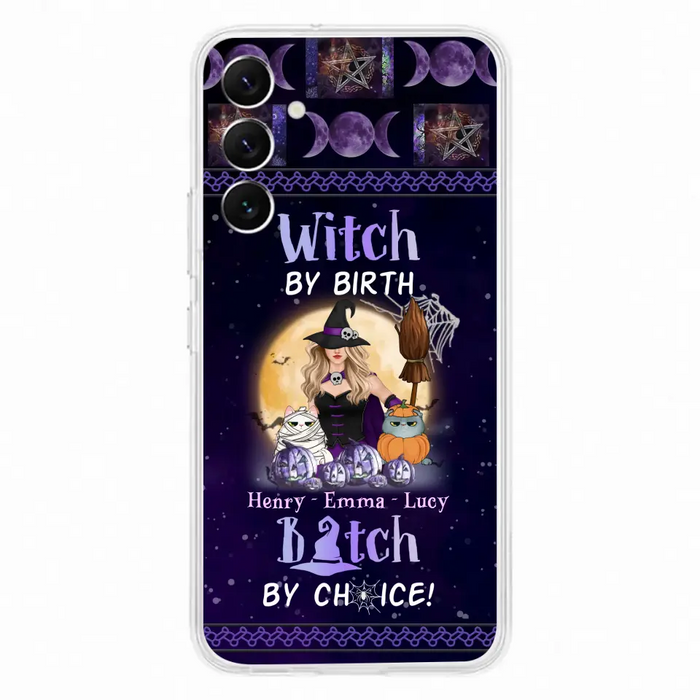 Custom Personalized Pet Witch Phone Case - Halloween Gift For Dog/ Cat Lover - Witch By Birth Bitch By Choice - Case For iPhone And Samsung