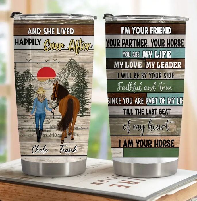 Custom Personalized Horse Girl Tumbler - Upto 4 Horses - Gift Idea For Horse Lover - I Am Your Horse