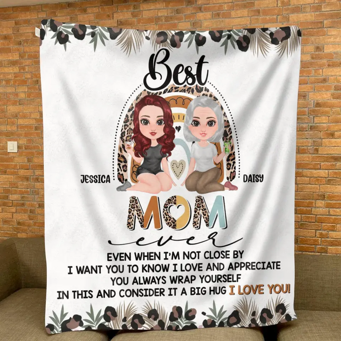 Custom Personalized Mom Fleece Throw/Quilt Blanket - Mom with up to 3 Children - Mother's Day Gift Idea - Best Mom Ever