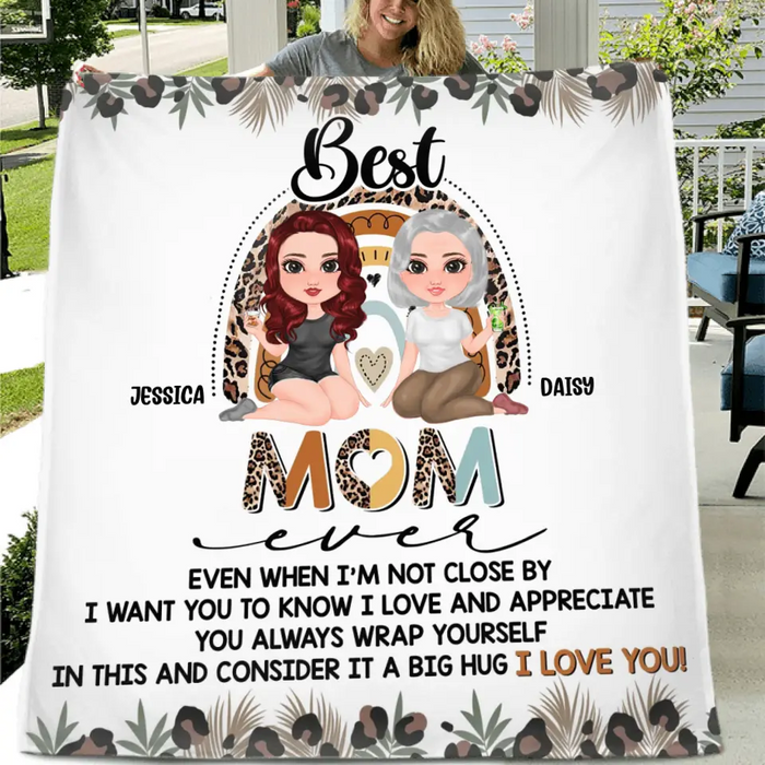 Custom Personalized Mom Fleece Throw/Quilt Blanket - Mom with up to 3 Children - Mother's Day Gift Idea - Best Mom Ever