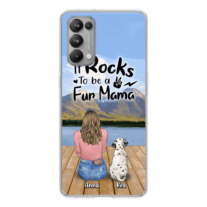 Custom Personalized Pet Mom/Pet Dad Phone Case - Gifts For Pet Lovers With Up to 4 Dogs/ Cats/ Rabbits - It Rocks To Be A Fur Mama - Case For Xiaomi/ Oppo/ Huawei