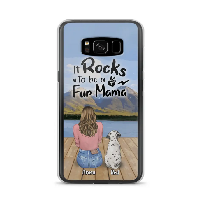 Custom Personalized Pet Mom/Pet Dad Phone Case - Gifts For Pet Lovers With Up to 4 Dogs/ Cats/ Rabbits - It Rocks To Be A Fur Mama