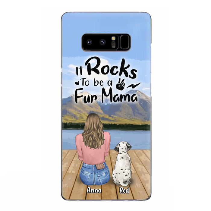 Custom Personalized Pet Mom/Pet Dad Phone Case - Gifts For Pet Lovers With Up to 4 Dogs/ Cats/ Rabbits - It Rocks To Be A Fur Mama