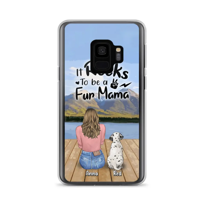 Custom Personalized Pet Mom/Pet Dad Phone Case - Gifts For Pet Lovers With Up to 4 Dogs/ Cats/ Rabbits - It Rocks To Be A Fur Mama