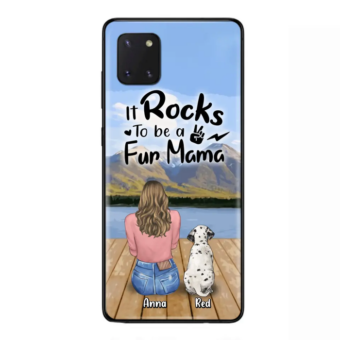 Custom Personalized Pet Mom/Pet Dad Phone Case - Gifts For Pet Lovers With Up to 4 Dogs/ Cats/ Rabbits - It Rocks To Be A Fur Mama