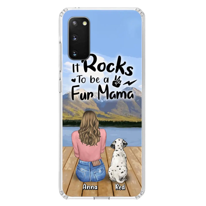 Custom Personalized Pet Mom/Pet Dad Phone Case - Gifts For Pet Lovers With Up to 4 Dogs/ Cats/ Rabbits - It Rocks To Be A Fur Mama