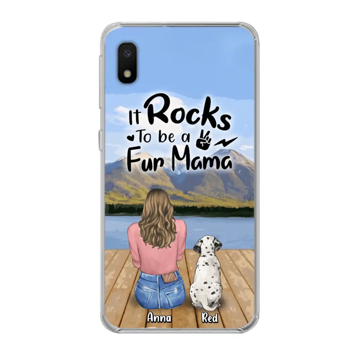 Custom Personalized Pet Mom/Pet Dad Phone Case - Gifts For Pet Lovers With Up to 4 Dogs/ Cats/ Rabbits - It Rocks To Be A Fur Mama