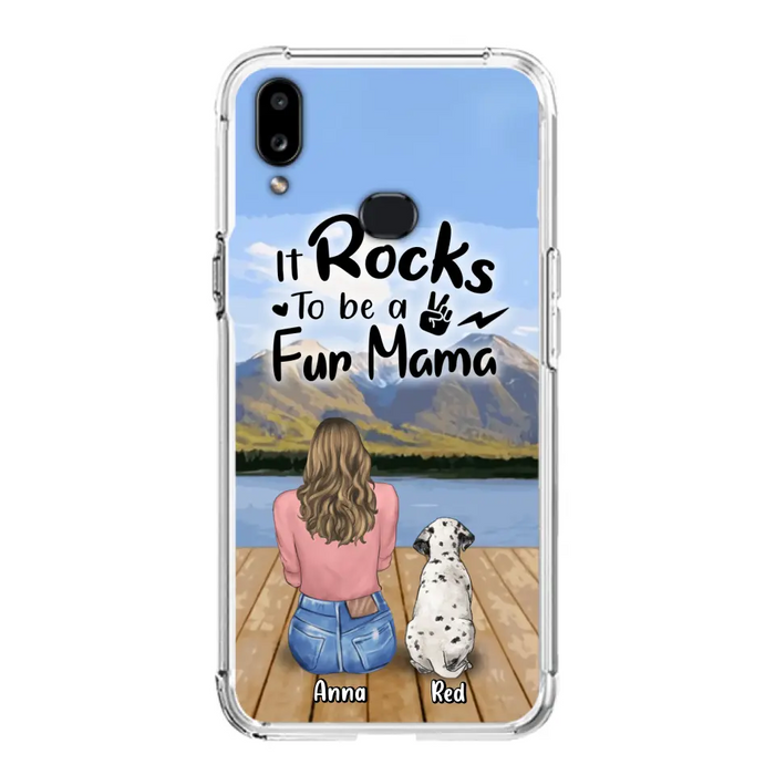 Custom Personalized Pet Mom/Pet Dad Phone Case - Gifts For Pet Lovers With Up to 4 Dogs/ Cats/ Rabbits - It Rocks To Be A Fur Mama