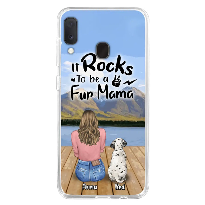 Custom Personalized Pet Mom/Pet Dad Phone Case - Gifts For Pet Lovers With Up to 4 Dogs/ Cats/ Rabbits - It Rocks To Be A Fur Mama