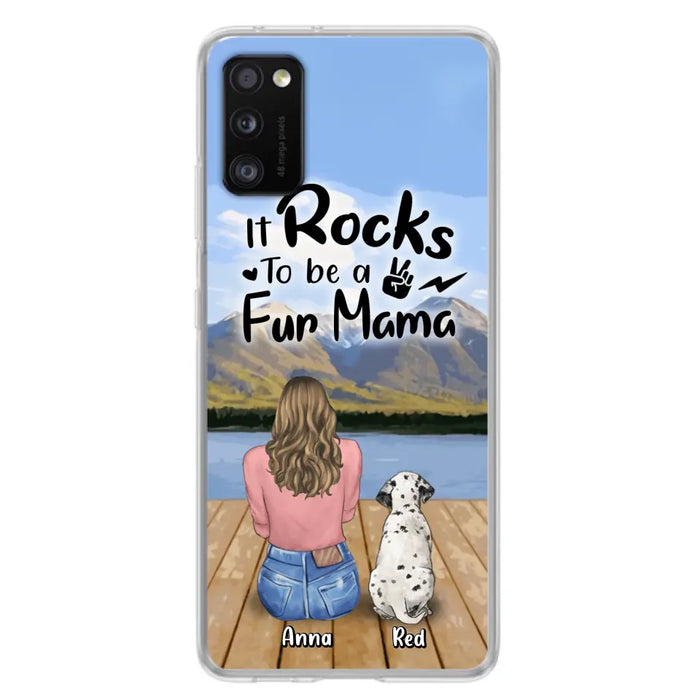 Custom Personalized Pet Mom/Pet Dad Phone Case - Gifts For Pet Lovers With Up to 4 Dogs/ Cats/ Rabbits - It Rocks To Be A Fur Mama