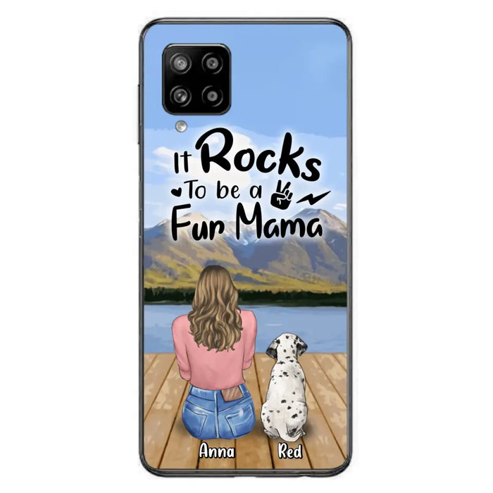 Custom Personalized Pet Mom/Pet Dad Phone Case - Gifts For Pet Lovers With Up to 4 Dogs/ Cats/ Rabbits - It Rocks To Be A Fur Mama