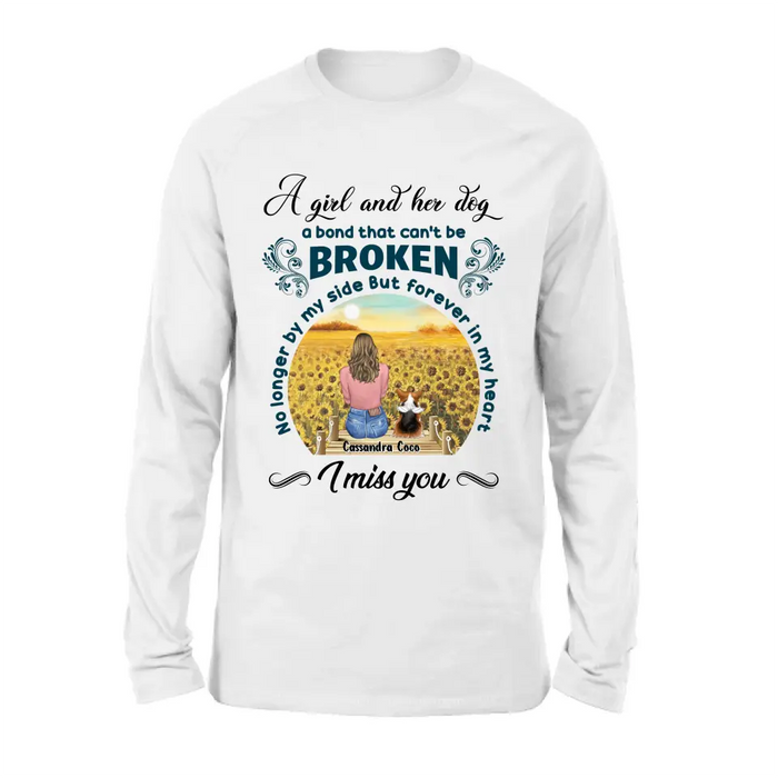 Personalized Pet Mom Shirt/ Hoodie - Gift Idea For Dog/Cat Lover/ Mother's Day - Upto 4 Pets - A Girl And Her Dog A Bond That Can't Be Broken