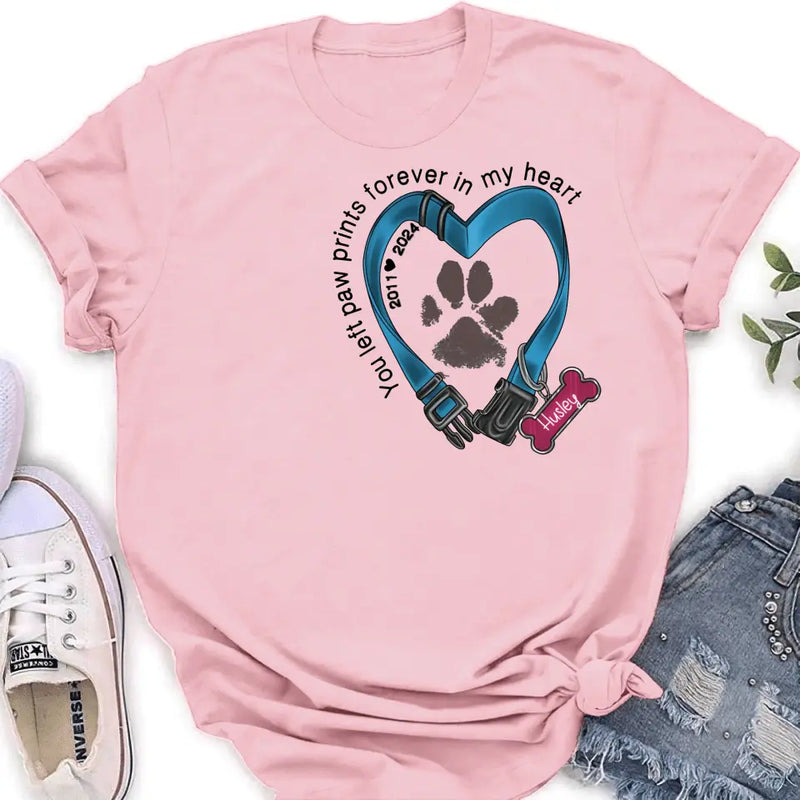 Personalized Dog Collar Rainbow Print Shirt/Hoodie - Gift Idea For Dog Lover/Mother's Day/Father's Day - The Road To My Heart Is Paved With Paw Prints