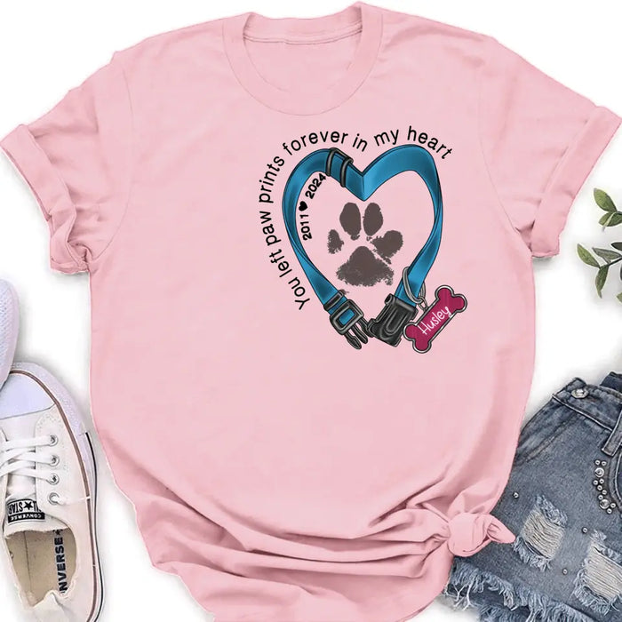 Custom Personalized Dog Collar Rainbow Print Shirt/ Hoodie - Gift Idea For Dog Lover/ Mother's Day/Father's Day - The Road To My Heart Is Paved With Paw Prints