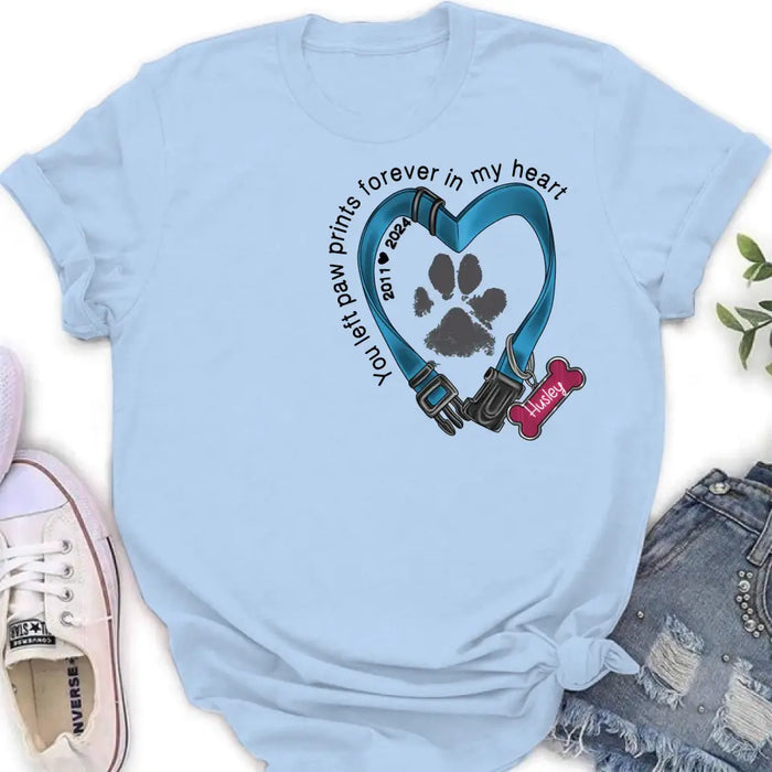 Custom Personalized Dog Collar Rainbow Print Shirt/ Hoodie - Gift Idea For Dog Lover/ Mother's Day/Father's Day - The Road To My Heart Is Paved With Paw Prints