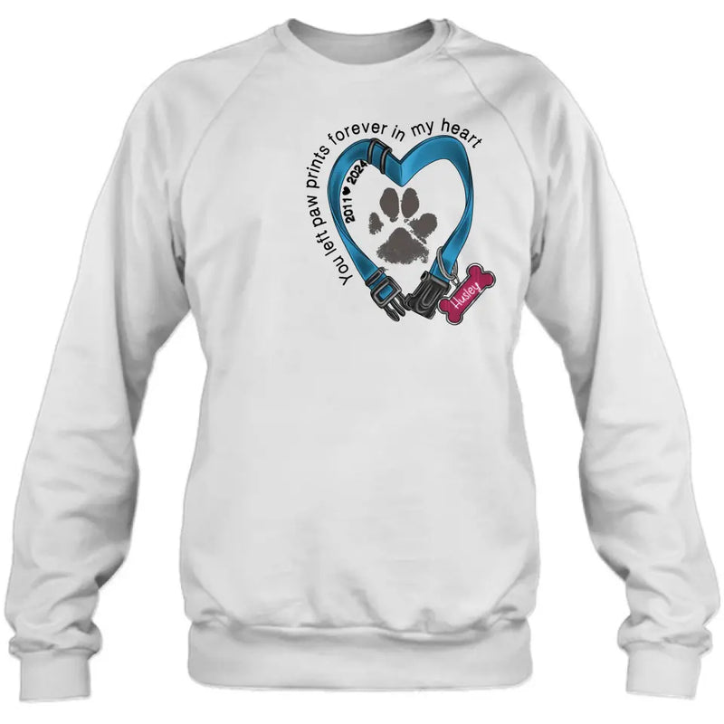 Personalized Dog Collar Rainbow Print Shirt/Hoodie - Gift Idea For Dog Lover/Mother's Day/Father's Day - The Road To My Heart Is Paved With Paw Prints