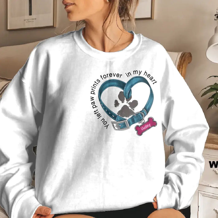 Custom Personalized Dog Sweater - Gift Idea For Dog Lover/ Mother's Day/Father's Day - You Left Paw Prints Forever In My Heart