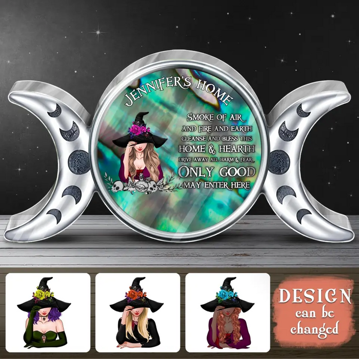 Custom Personalized Witch Acrylic Plaque - Halloween Gift Idea For Friend/Wiccan Decor/Pagan Decor - Only Good May Enter Here