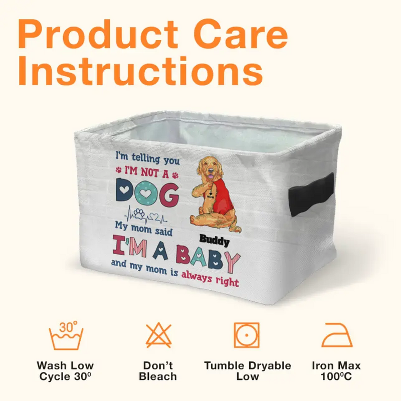 Personalized Pet Storage Box - Up to 10 Dogs/Cats - Gift Idea for Pet Lovers - I'm Telling You I'm Not A Dog