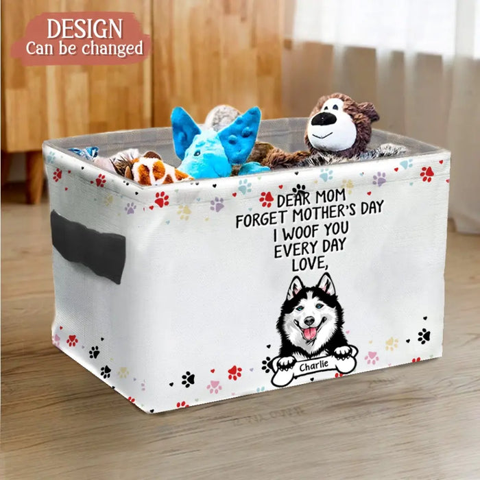 Custom Personalized Dog Storage Box - Upto 7 Dogs - Mother's Day Gift Idea for Dog Mom -  Thanks For Picking Up Our Poop And Stuff