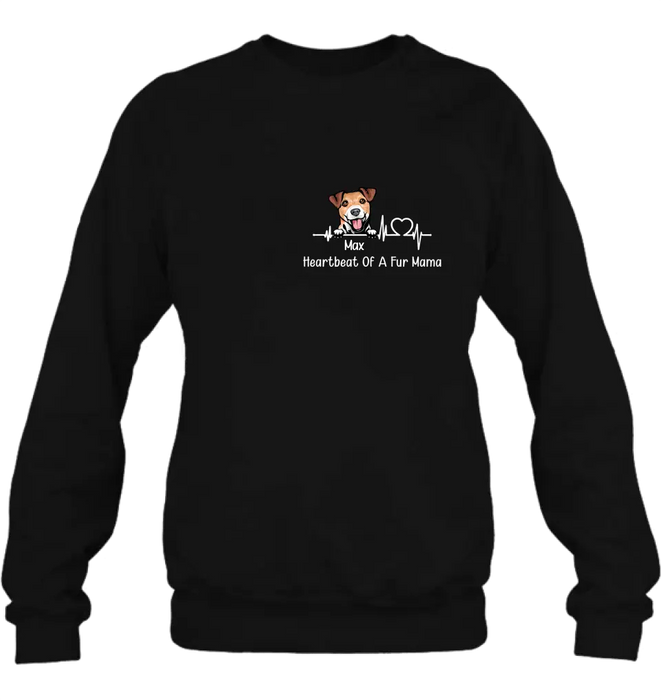 Custom Personalized Dog Shirt/ Hoodie - Gift Idea For Dog Lover/ Mother's Day/ Father's Day - Heartbeat Of A Fur Mama