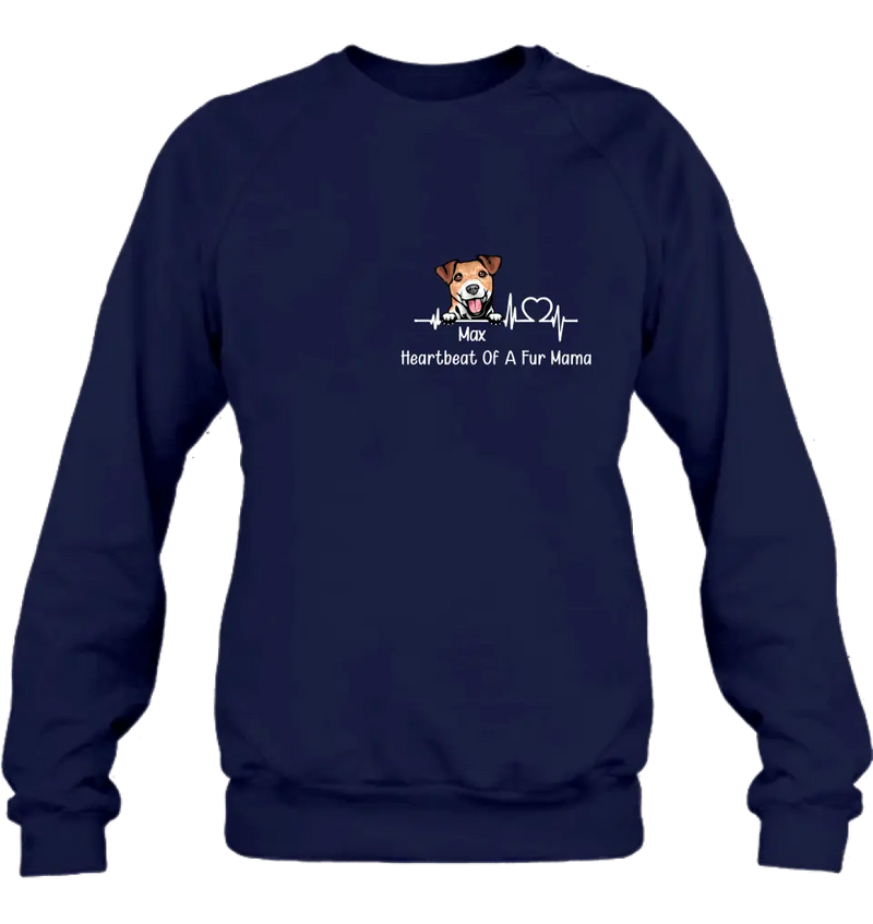 Personalized Dog Shirt/Hoodie - Gift Idea For Dog Lover/Mother's Day/Father's Day - Heartbeat Of A Fur Mama