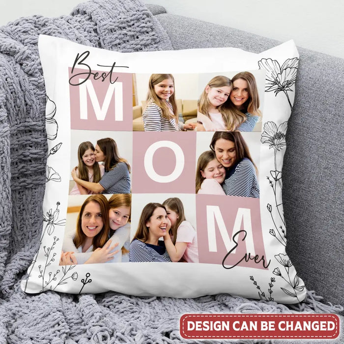 Custom Personalized Upload Photo Pillow Cover - Upload Mom And Kid Photo - Gift Idea For Mother's Day 2024 - Best Mom Ever