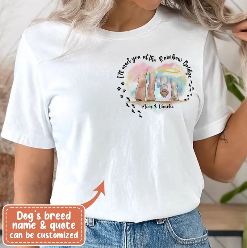 Personalized Memorial Dog T-shirt/Hoodie - Gift Idea For Dog Lover/Mother's Day/Father's Day - I Will Walk With You Forever