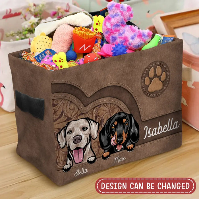 Custom Personalized Dog Storage Box - 
Upto 3 Dogs - Mother's Day Gift For Dog Lovers