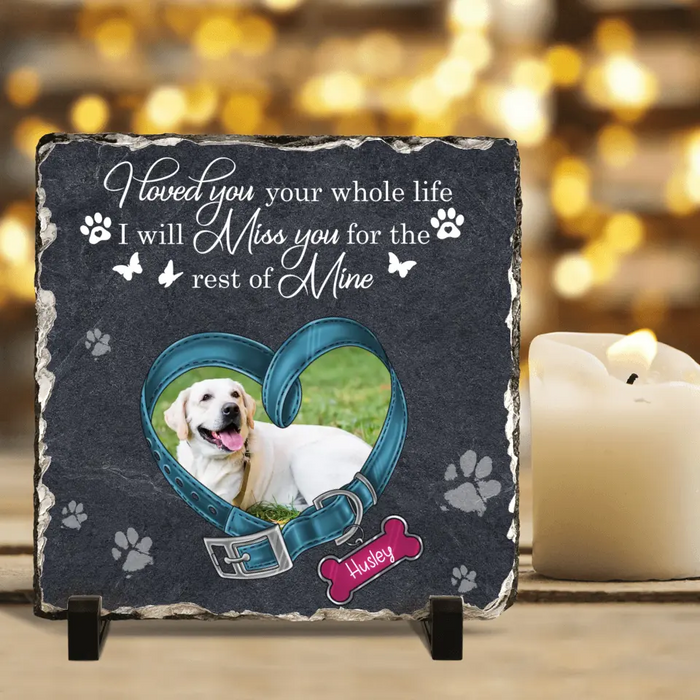 Custom Personalized Dog Collar Square Lithograph -  Upload Photo - Memorial Gift Idea For Dog Lover/ Mother's Day/ Father's Day - I Love You Your Whole Life