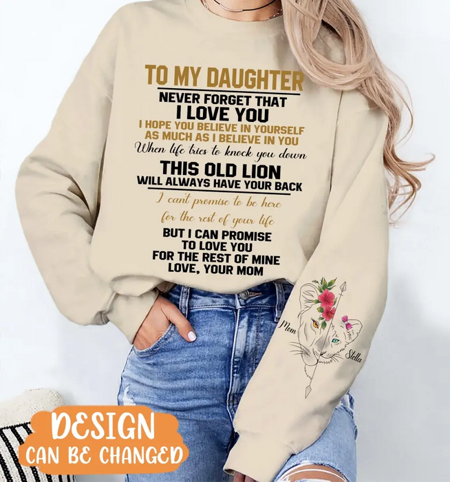 Custom Personalized Lion Mom AOP Sweater - Mother's Day Gift Idea for Daughter/Son - To My Daughter/Son Never Forget That I Love You