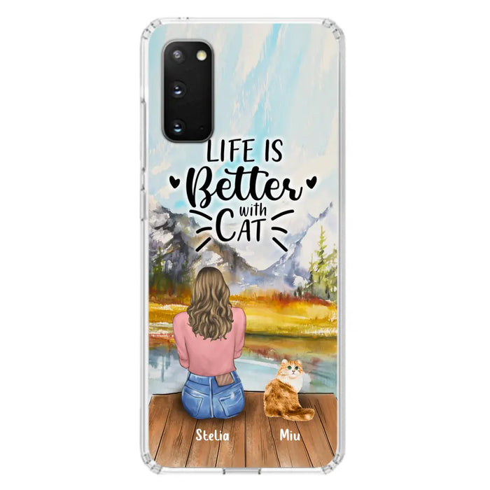 Custom Personalized Cat Mom Phone Case - Gifts For Cat Lovers With Upto 4 Cats - Home Is Where The Paws Are - Case For iPhone, Samsung And Xiaomi