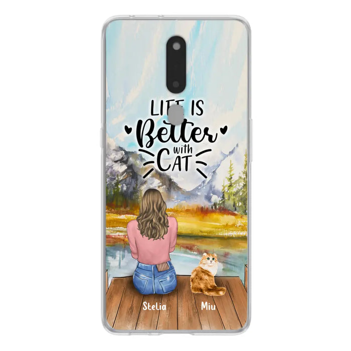 Custom Personalized Cat Mom Phone Case - Gifts For Cat Lovers With Upto 4 Cats - Home Is Where The Paws Are - Case For Oppo, Huawei, Xiaomi, Google Pixel