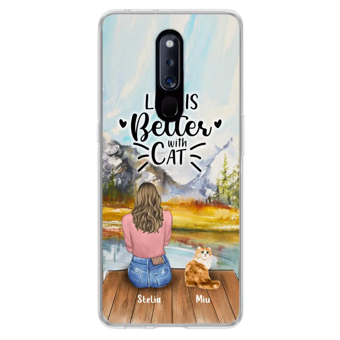 Custom Personalized Cat Mom Phone Case - Gifts For Cat Lovers With Upto 4 Cats - Home Is Where The Paws Are - Case For Oppo, Huawei, Xiaomi, Google Pixel