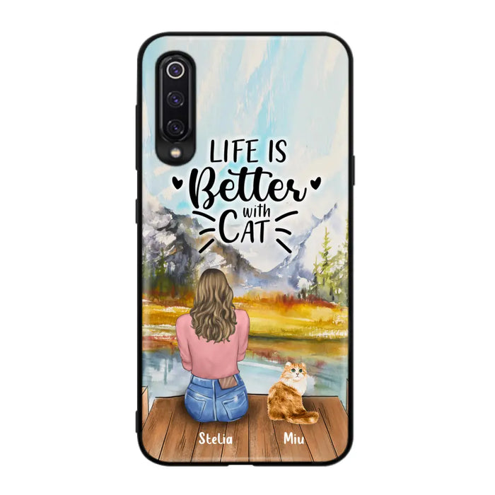 Custom Personalized Cat Mom Phone Case - Gifts For Cat Lovers With Upto 4 Cats - Home Is Where The Paws Are - Case For Oppo, Huawei, Xiaomi, Google Pixel