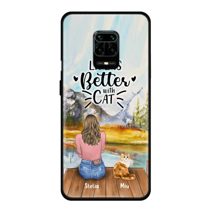 Custom Personalized Cat Mom Phone Case - Gifts For Cat Lovers With Upto 4 Cats - Home Is Where The Paws Are - Case For Oppo, Huawei, Xiaomi, Google Pixel