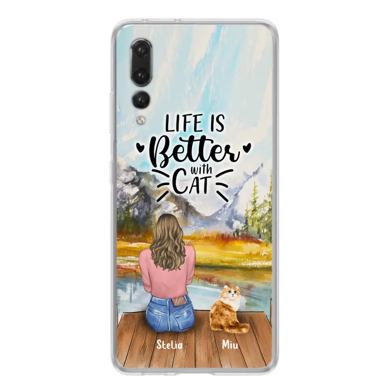 Personalized Cat Mom Phone Case - Gifts For Cat Lovers With Up to 4 Cats - Home Is Where The Paws Are - Case For Oppo, Huawei, Xiaomi, Google Pixel
