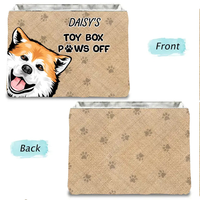 Custom Personalized Pet Storage Box - Upto 5 Dogs/Cats - Gift Idea for Dog/Cat Lovers - Toy Box Paws Off