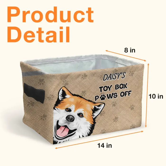 Custom Personalized Pet Storage Box - Upto 5 Dogs/Cats - Gift Idea for Dog/Cat Lovers - Toy Box Paws Off